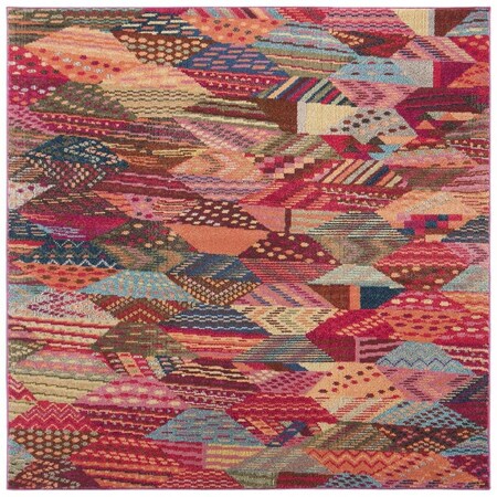 Safavieh 6 ft. 7 in. x 6 ft. 7 in. Monaco Power Loomed RugSquare Multi Color MNC245D-7SQ